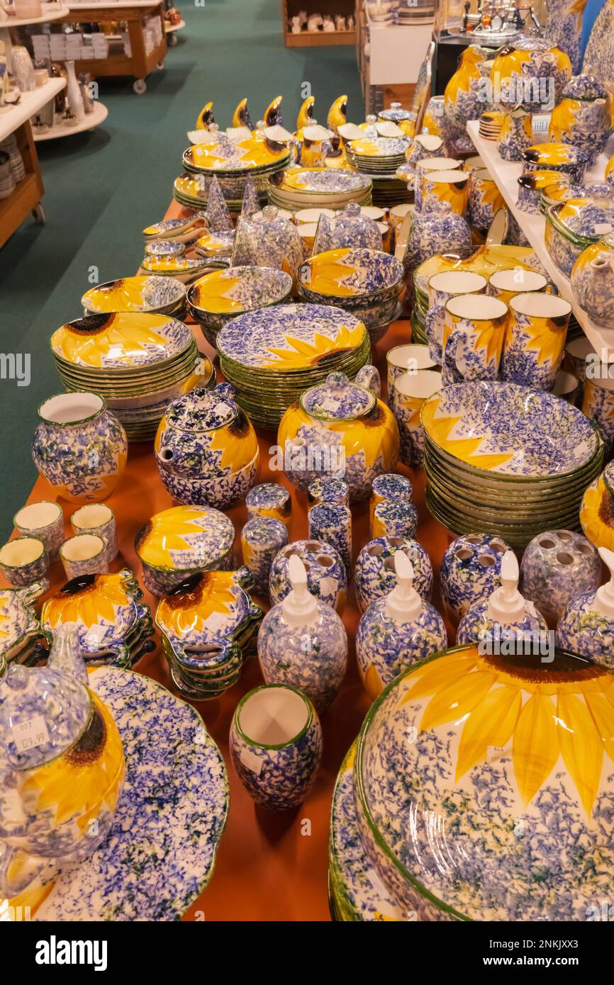 England, Dorset, Poole, Studio Poole Pottery Outlet, Display of