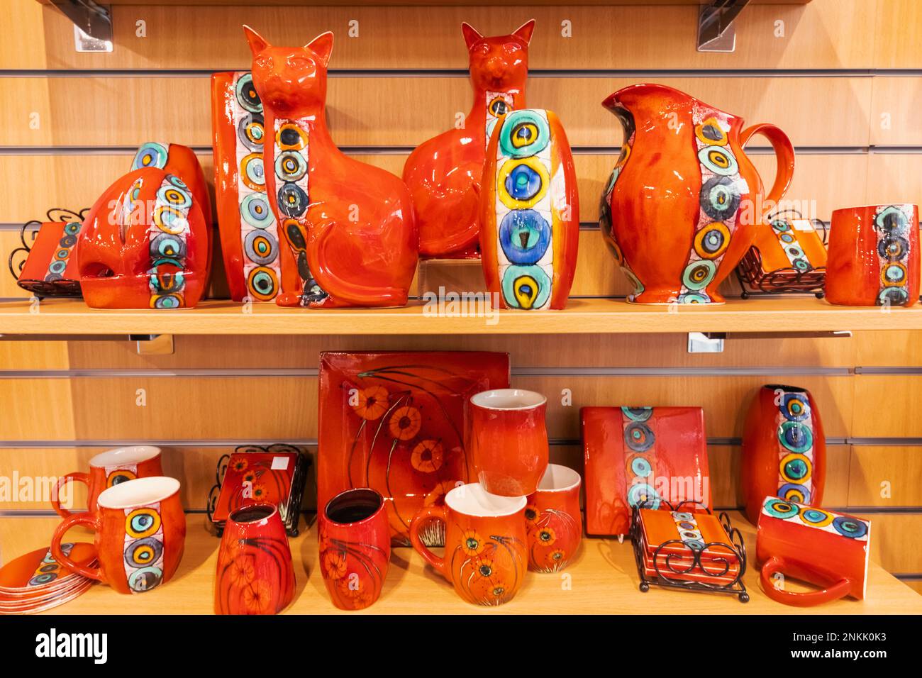 England, Dorset, Poole, Studio Poole Pottery Outlet, Display of
