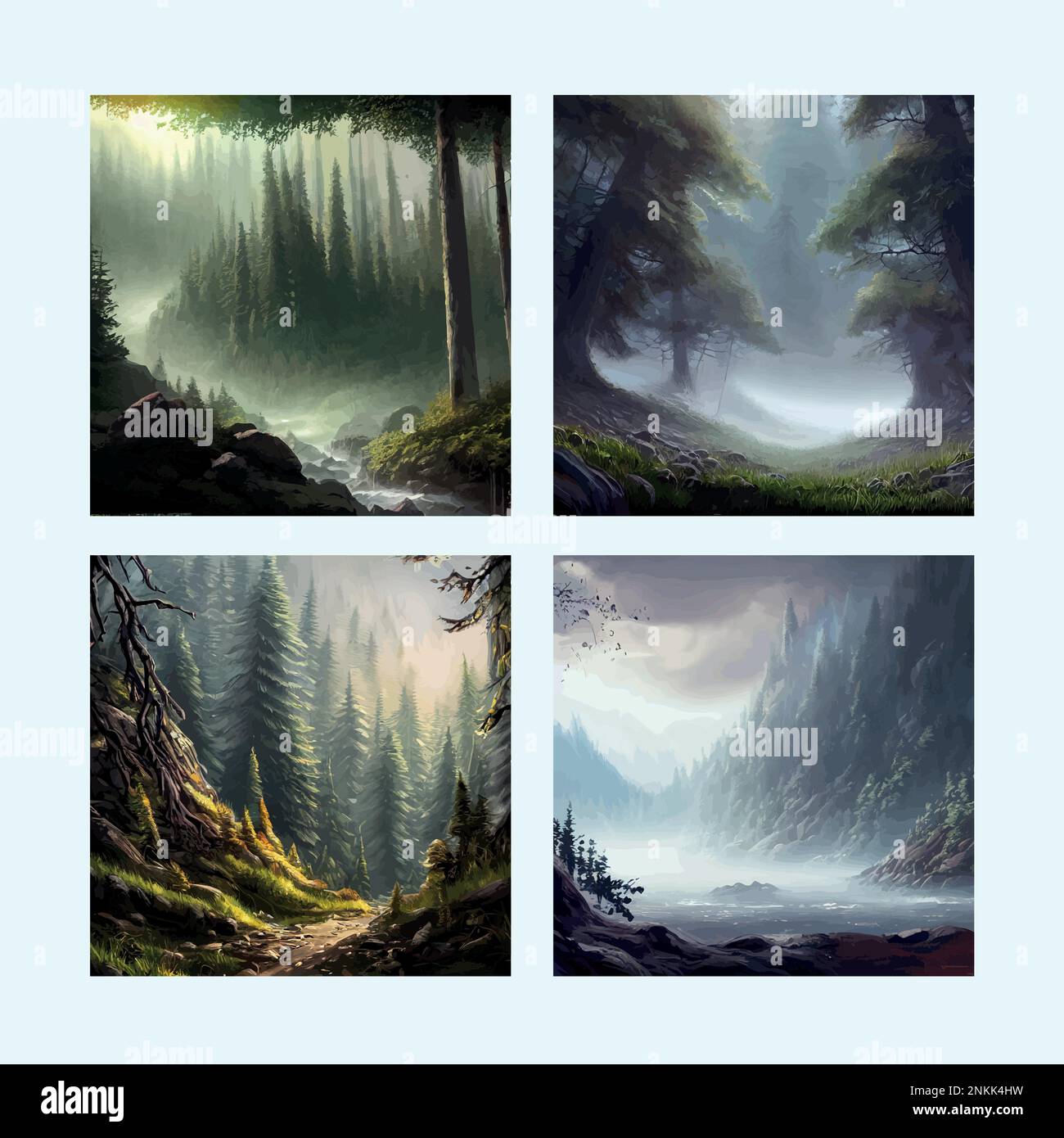 Foggy alps Stock Vector Images - Alamy