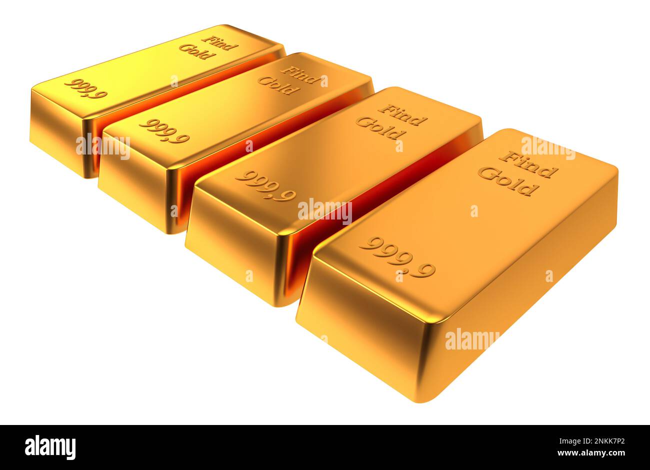 Illustration of gold bank bullion isolated on white. Business and finance concept. Stock Photo