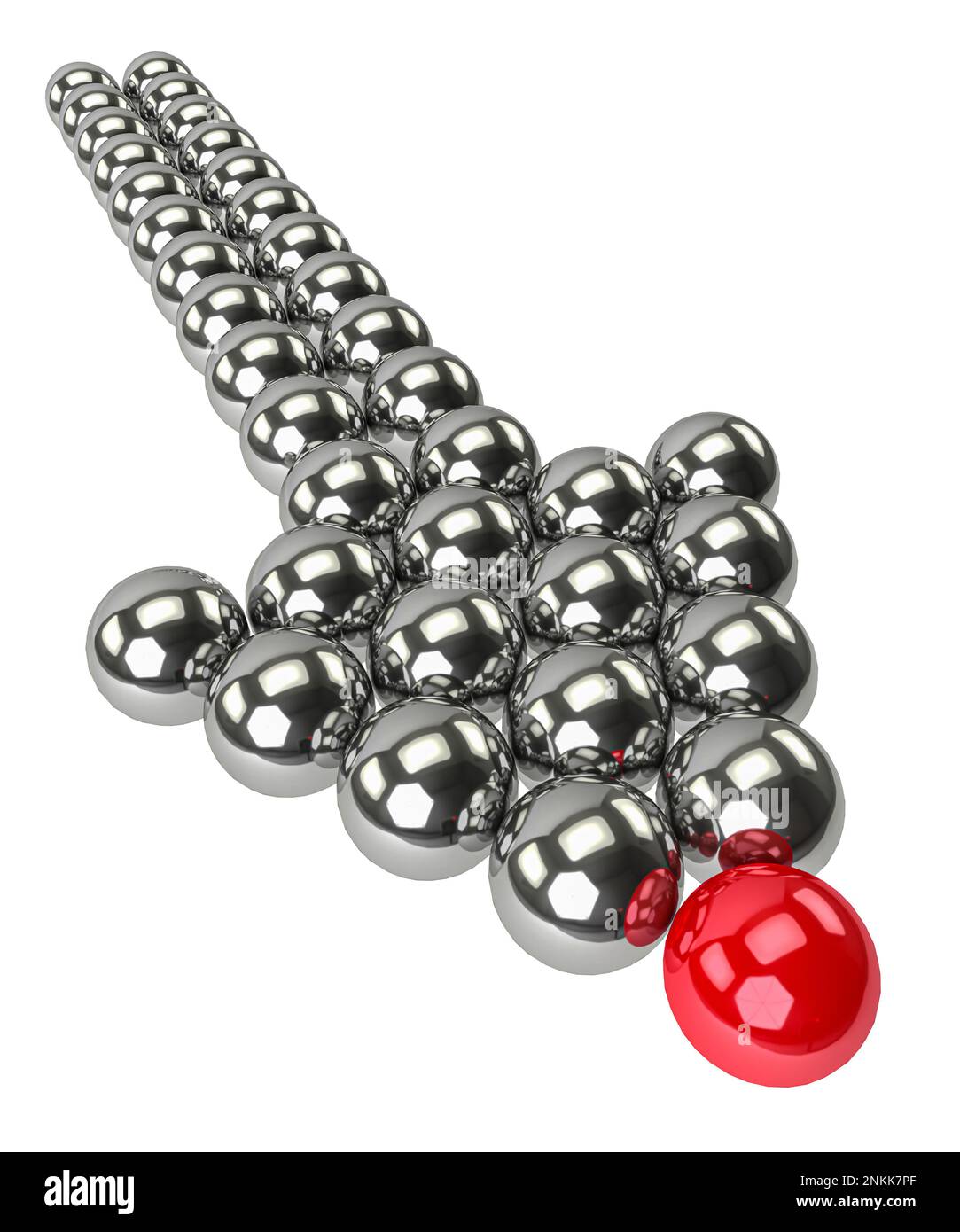 Illustration of leader leads the team forward isolated on white