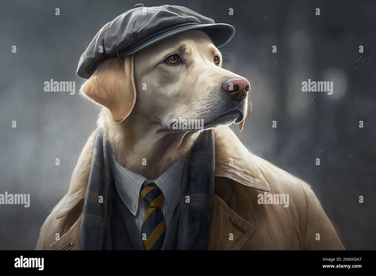 Dog in flat clearance cap