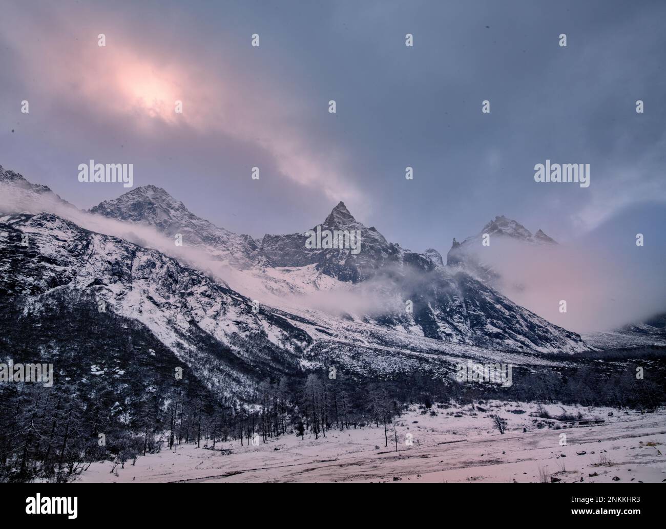 Li County The snow scenery of Bipenggou scenic area in Li County, Aba Prefecture ...