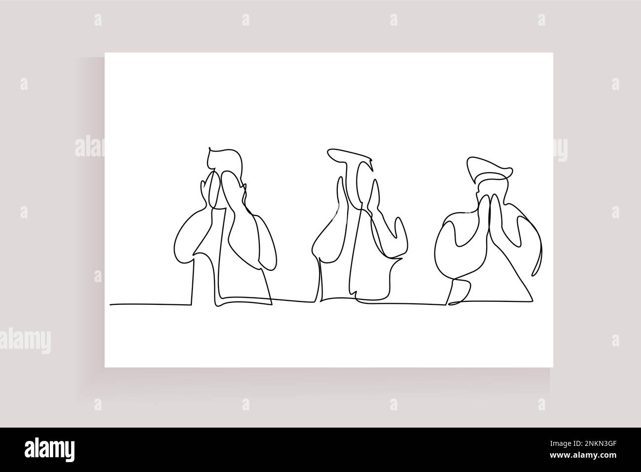 blind deaf dumb three people standing side by side showing with their