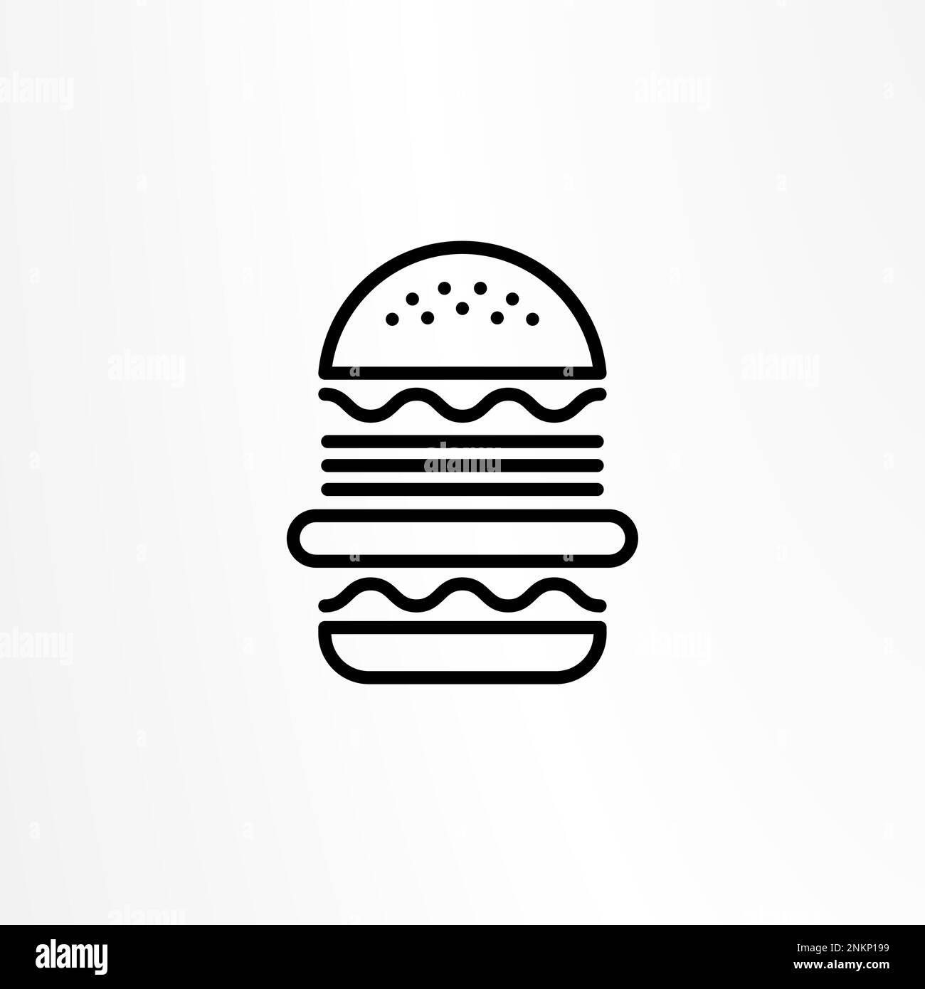 Burger icon. Hamburger logo. Fast food line emblem Stock Vector Image ...