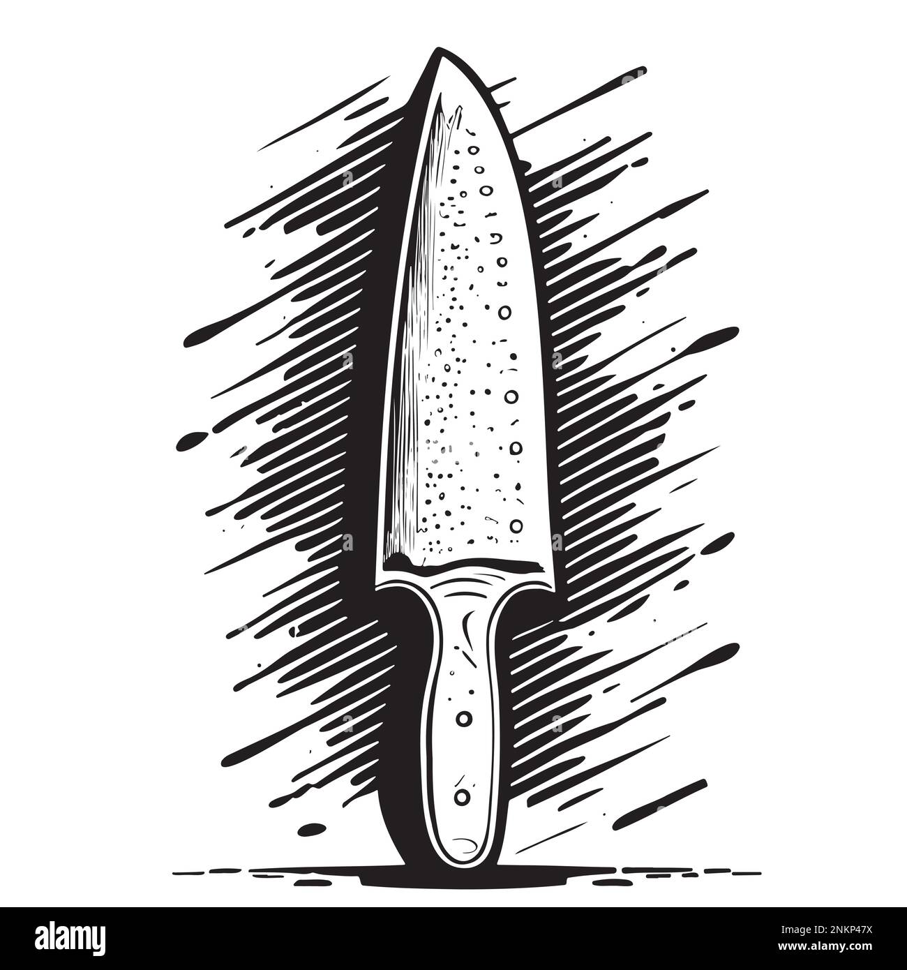 Knife hand drawn sketch in doodle illustration Kitchen utensils Stock