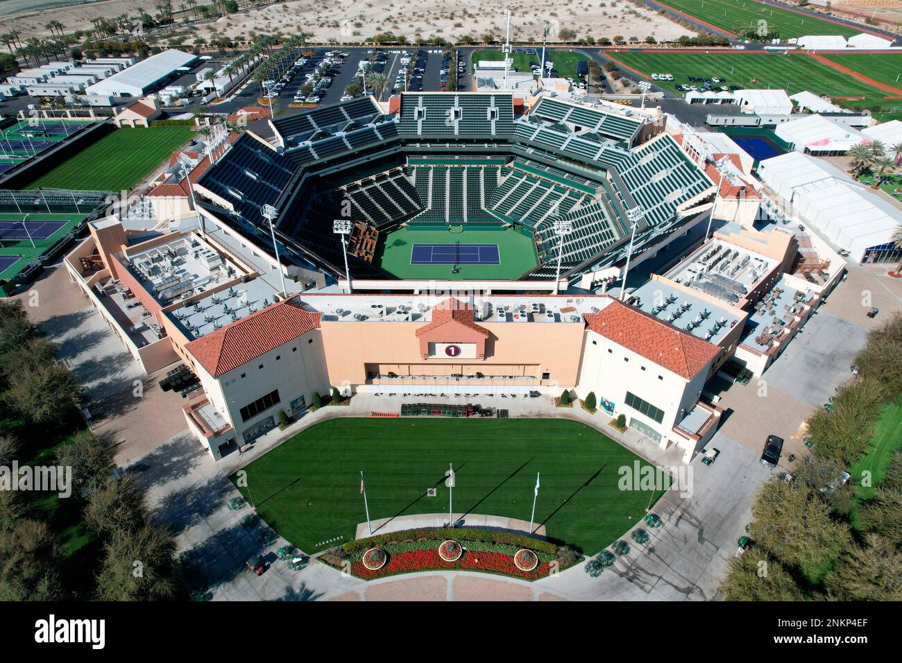 An Aerial View Of Stadium 1 At The Indian Wells Tennis Garden, Friday ...