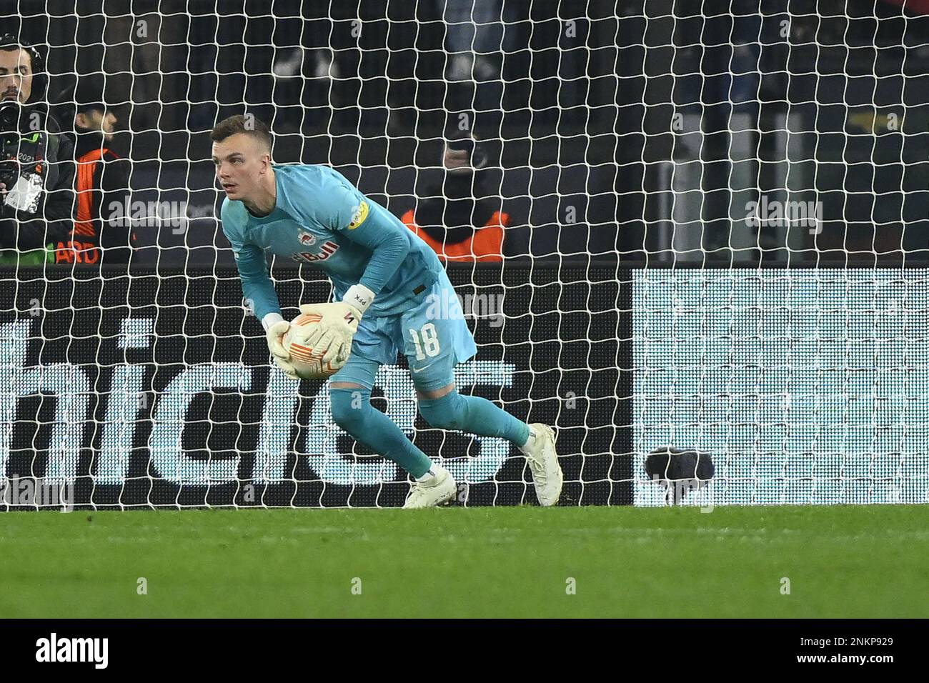 Rome, Italy. 23rd Feb, 2023. Philipp Kohn of FC Salzburg during the UEFA Europa League play-off second leg between A.S. Roma vs FC Salzburg on February 23, 2023 at the Stadio Olimpico in Rome, Italy. Credit: Independent Photo Agency/Alamy Live News Stock Photo