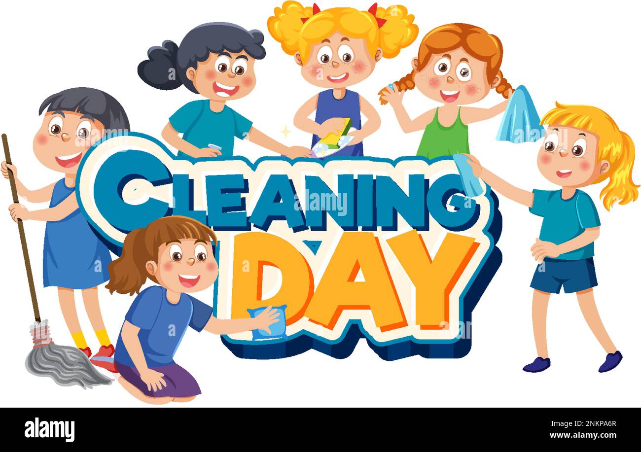 Cleaning day text banner illustration Stock Vector Image & Art Alamy