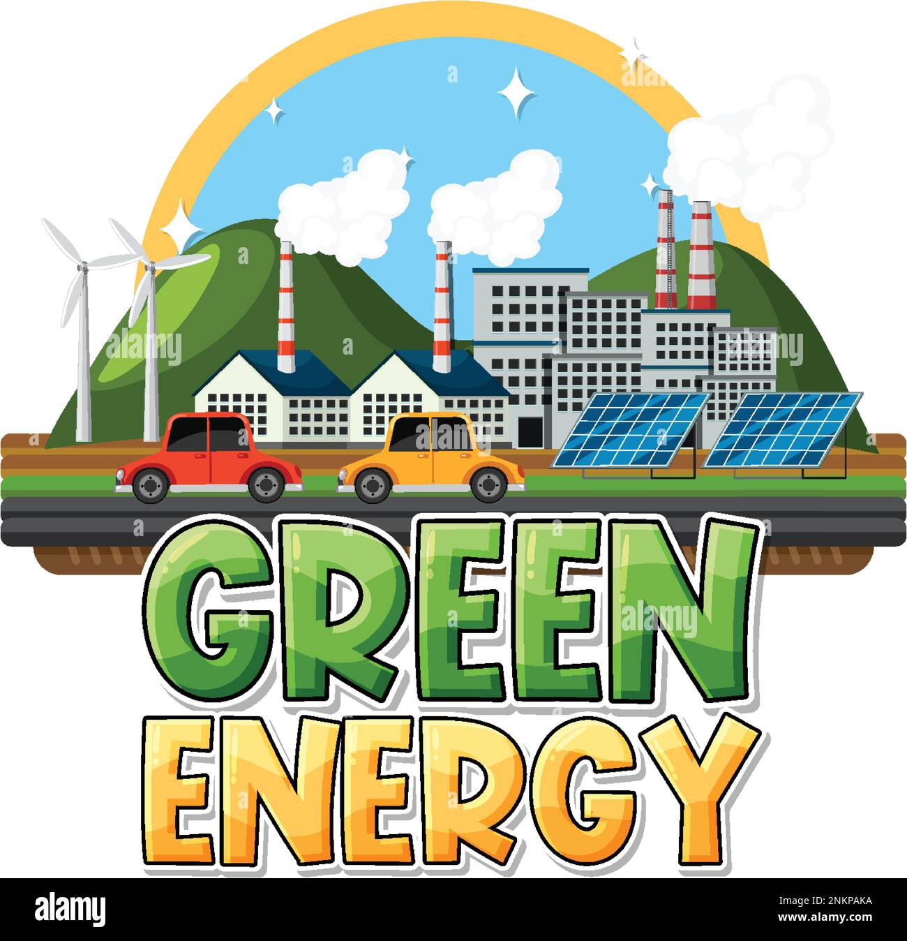 Alternative green energy vector concept illustration Stock Vector Image ...