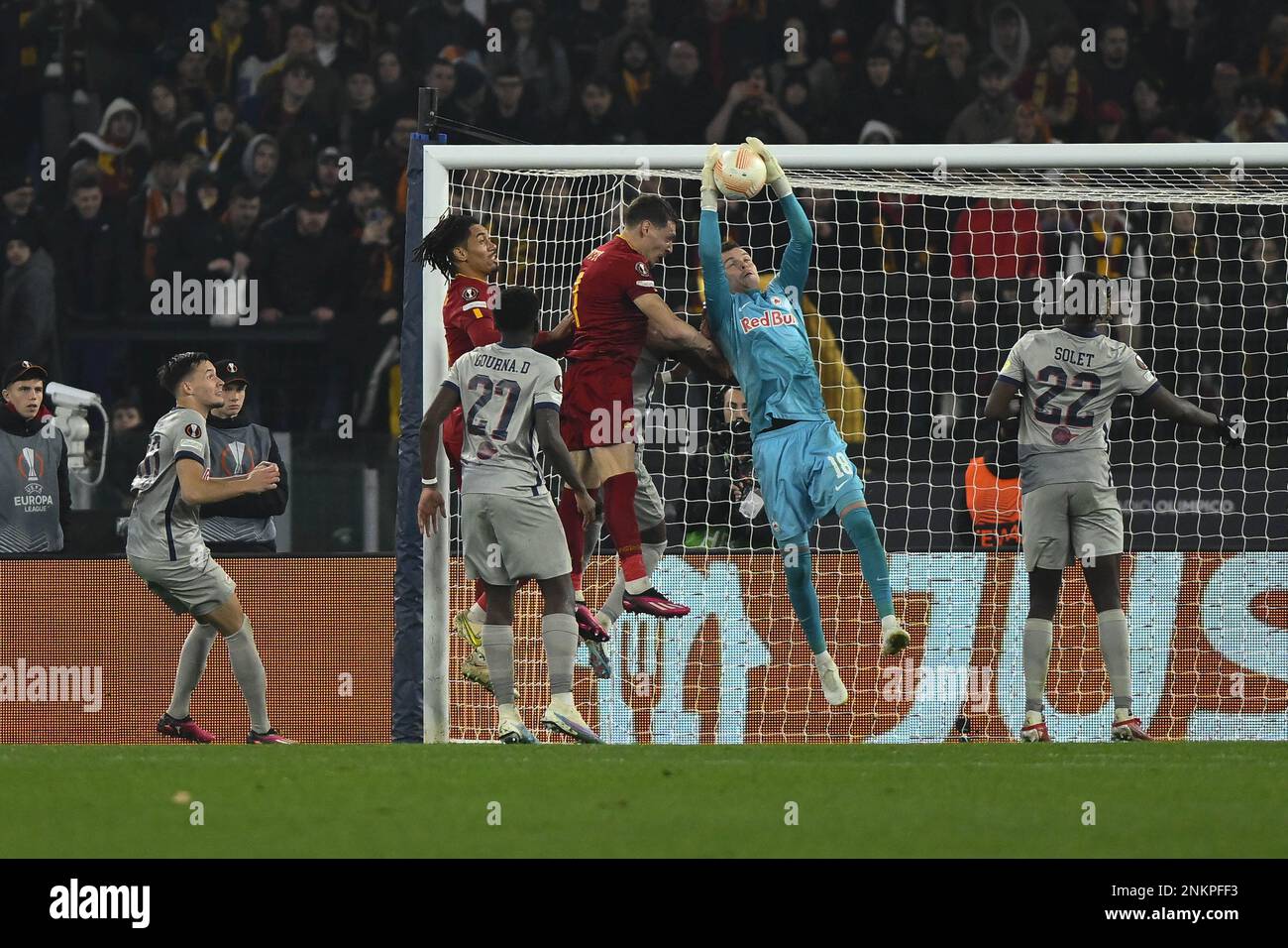 Rome, Italy. 23rd Feb, 2023. Philipp Kohn of FC Salzburg during the UEFA Europa League play-off second leg between A.S. Roma vs FC Salzburg on February 23, 2023 at the Stadio Olimpico in Rome, Italy. Credit: Independent Photo Agency/Alamy Live News Stock Photo