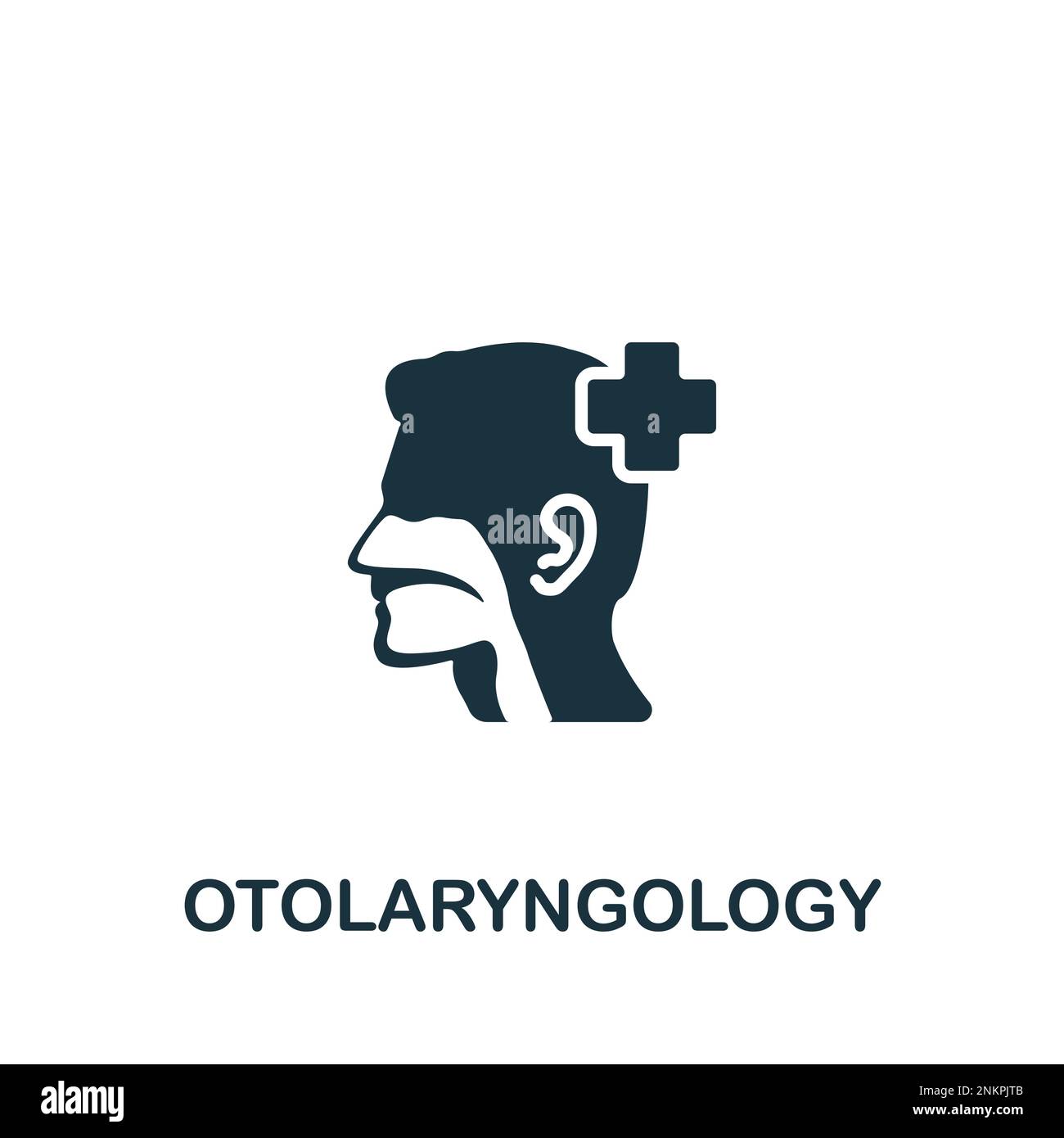 Otolaryngology icon. Monochrome simple sign from medical speialist