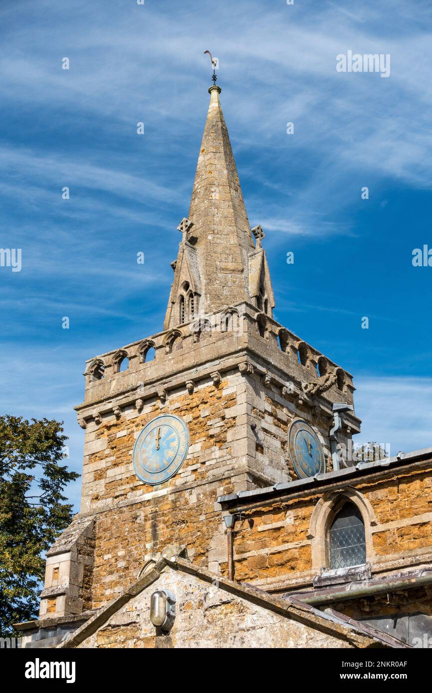 Exterior of the small English parish Church of St Mary the Virgin, Burrough on the Hill, Leicestershire, England, UK Stock Photo