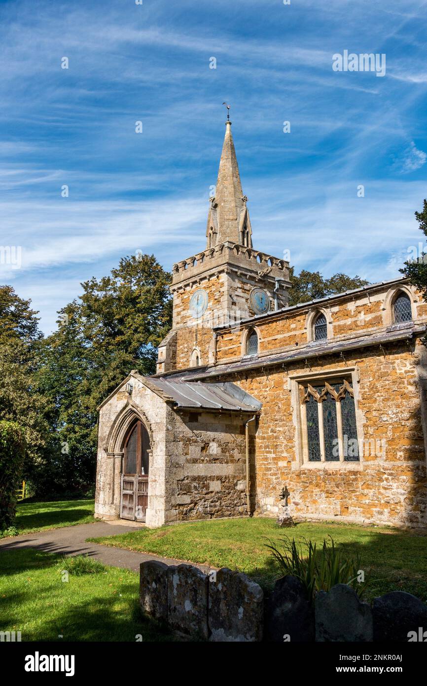 Exterior of the small English parish Church of St Mary the Virgin, Burrough on the Hill, Leicestershire, England, UK Stock Photo