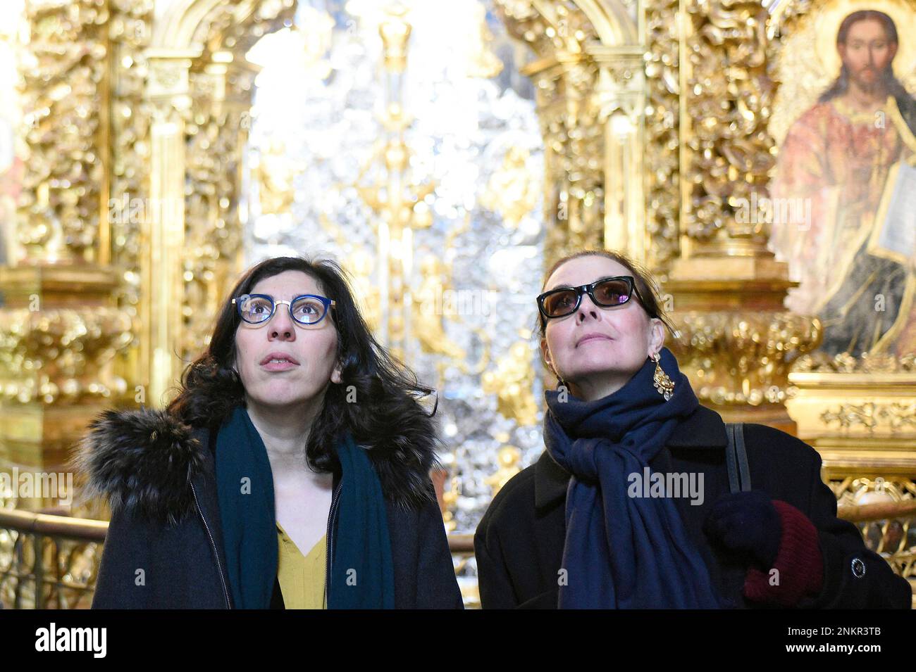 Non Exclusive: KYIV, UKRAINE - FEBRUARY 23, 2023 - French Minister of Culture Rima Abdul-Malak (L) and French actress Carole Bouquet are seen during t Stock Photo