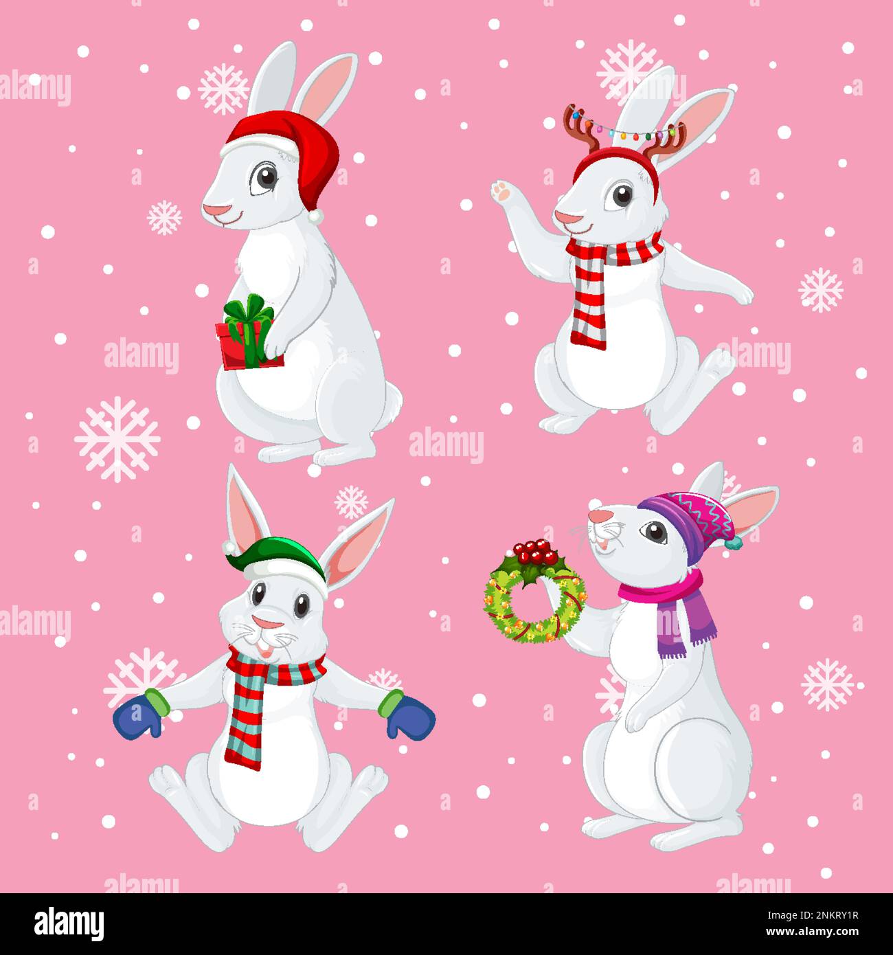 Natural Rabbit Poses White rabbits in different poses set illustration Stock Vector Image ...