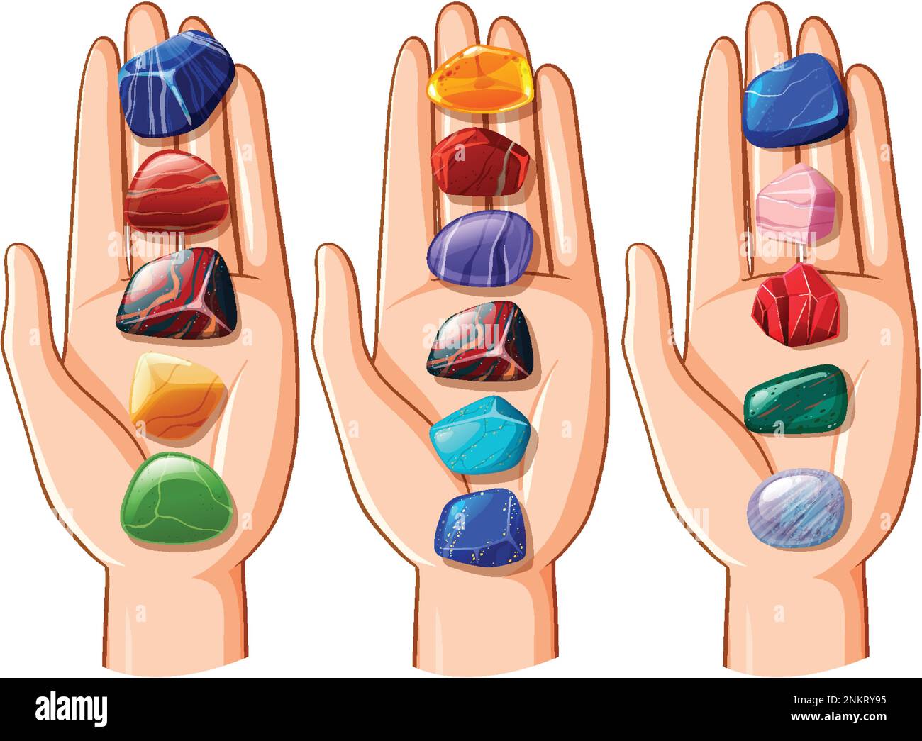 Set of human hands with healing crystals illustration Stock Vector Image & Art Alamy