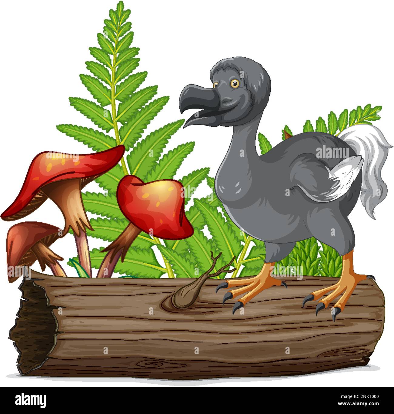 Dodo bird extinction animal cartoon character illustration Stock Vector