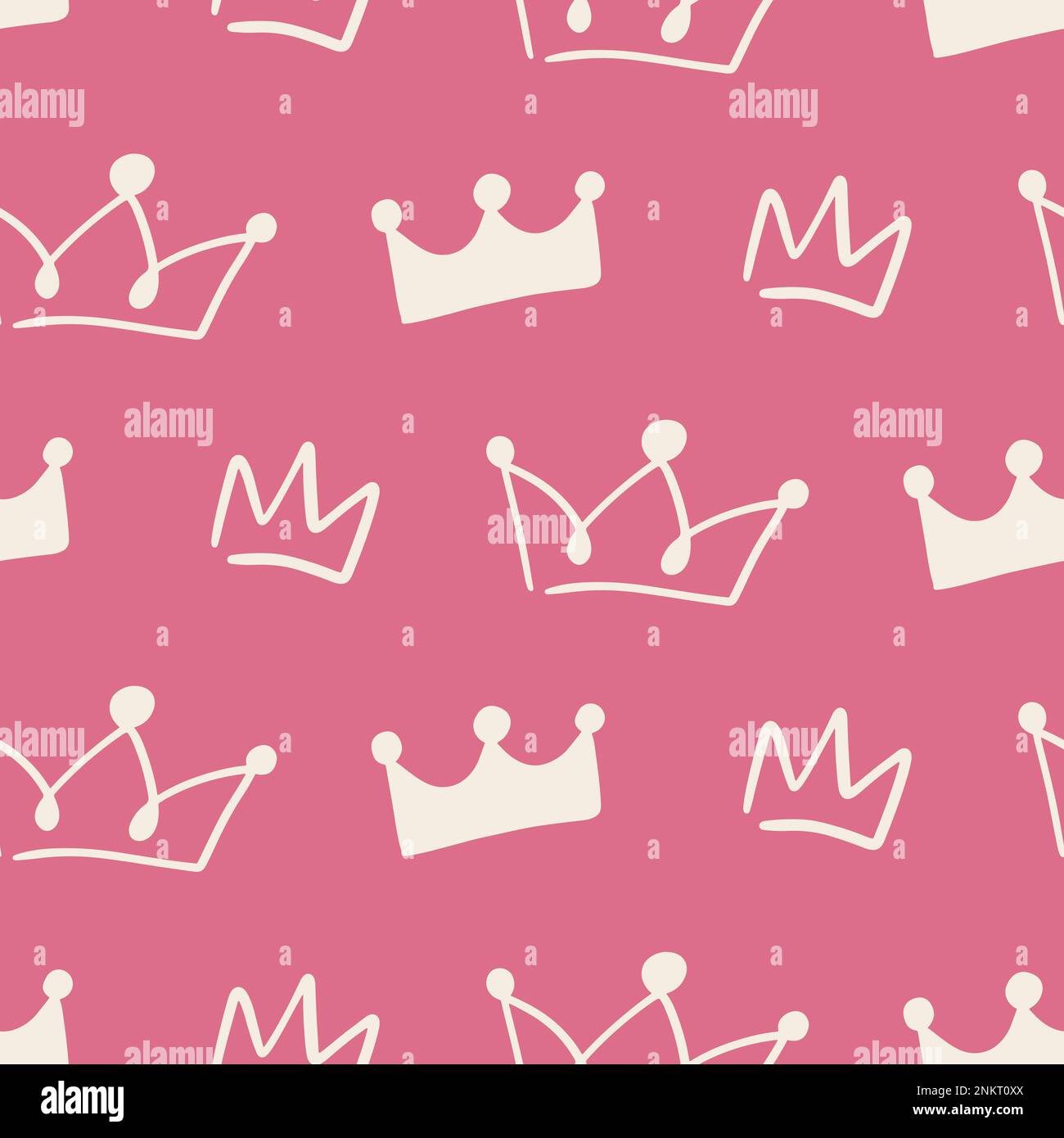 Hand drawn crowns doodles seamless pattern Stock Vector Image & Art - Alamy