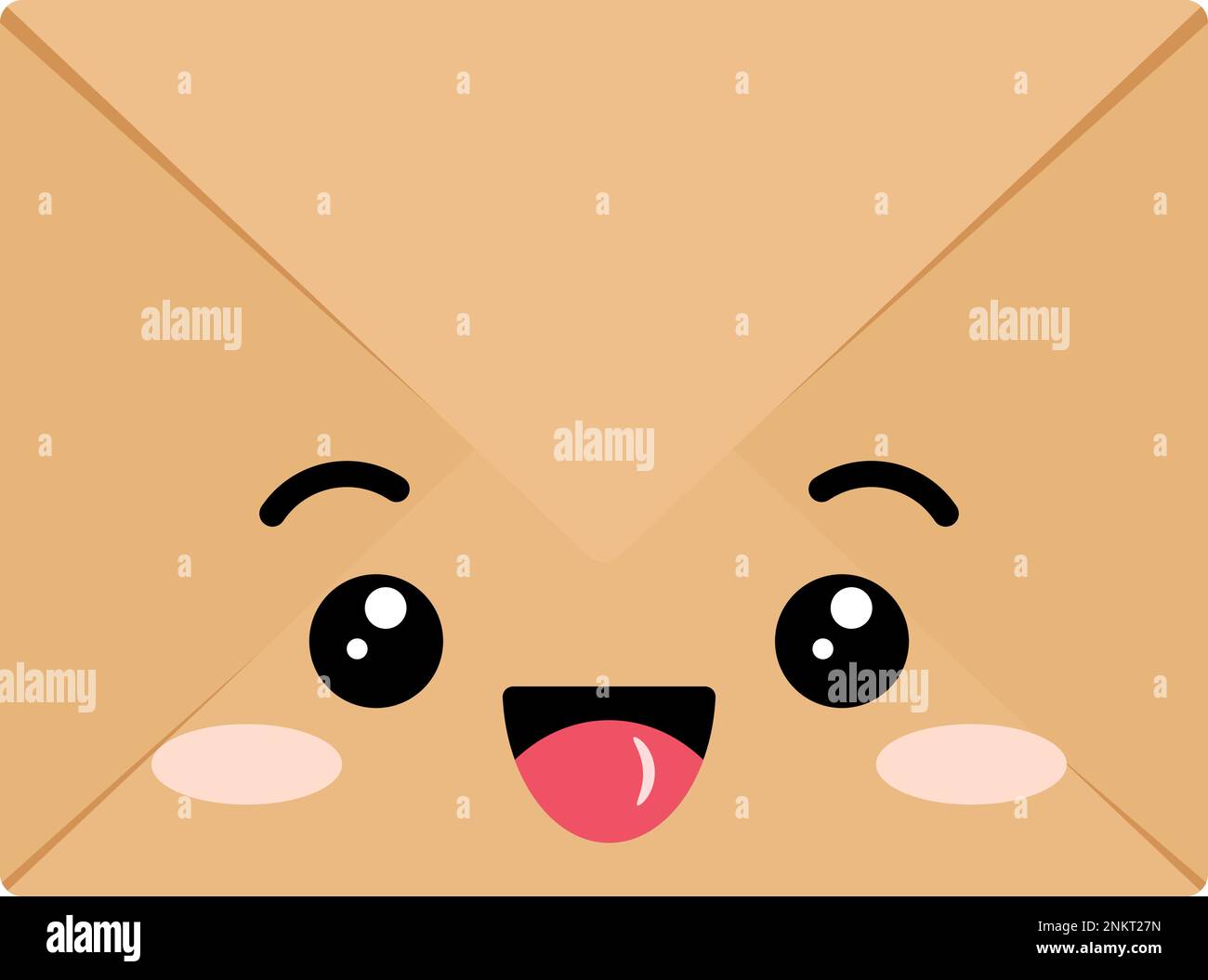 Craft smiling envelope cute kawaii vector character Stock Vector Image & Art Alamy