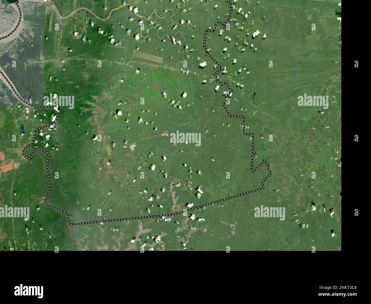 Commewijne, district of Suriname. High resolution satellite map Stock ...