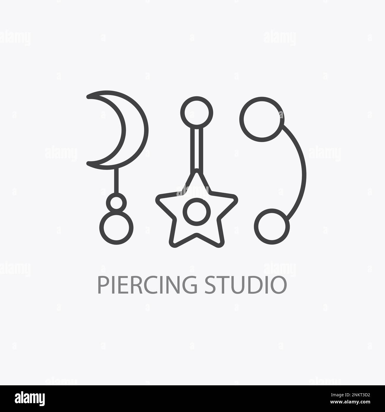 Piercing studio logo. Minimal Vector illustration Stock Vector Image