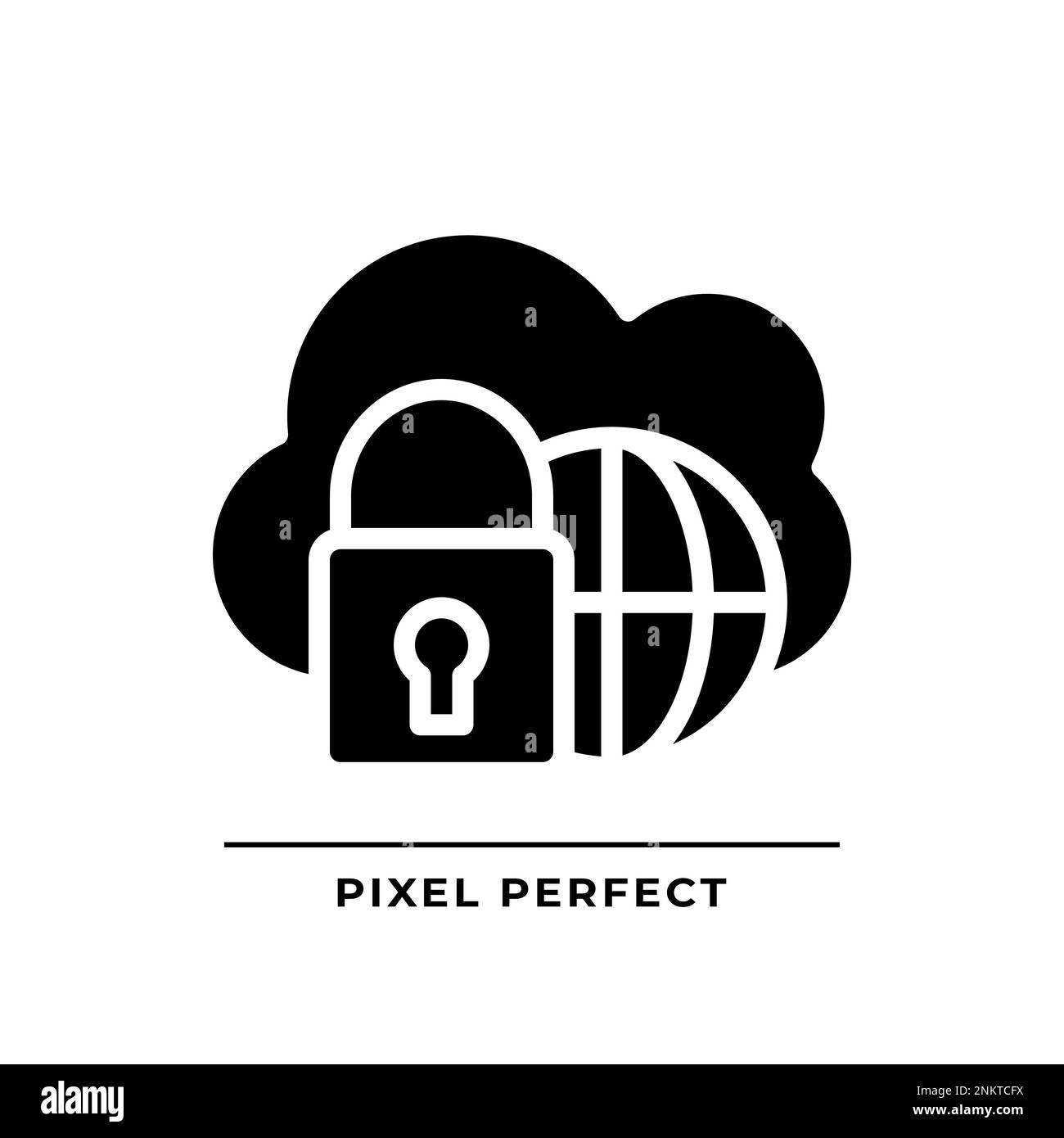 Hybrid cloud black glyph icon Stock Vector