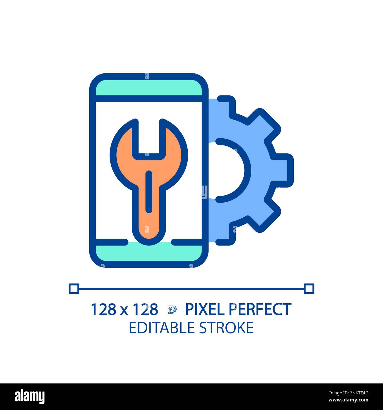 Smartphone settings pixel perfect RGB color icon Stock Vector Image ...