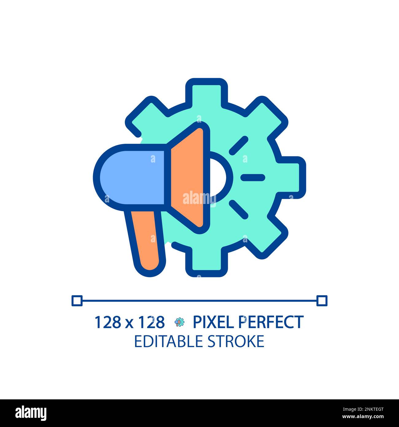 Ad settings pixel perfect RGB color icon Stock Vector