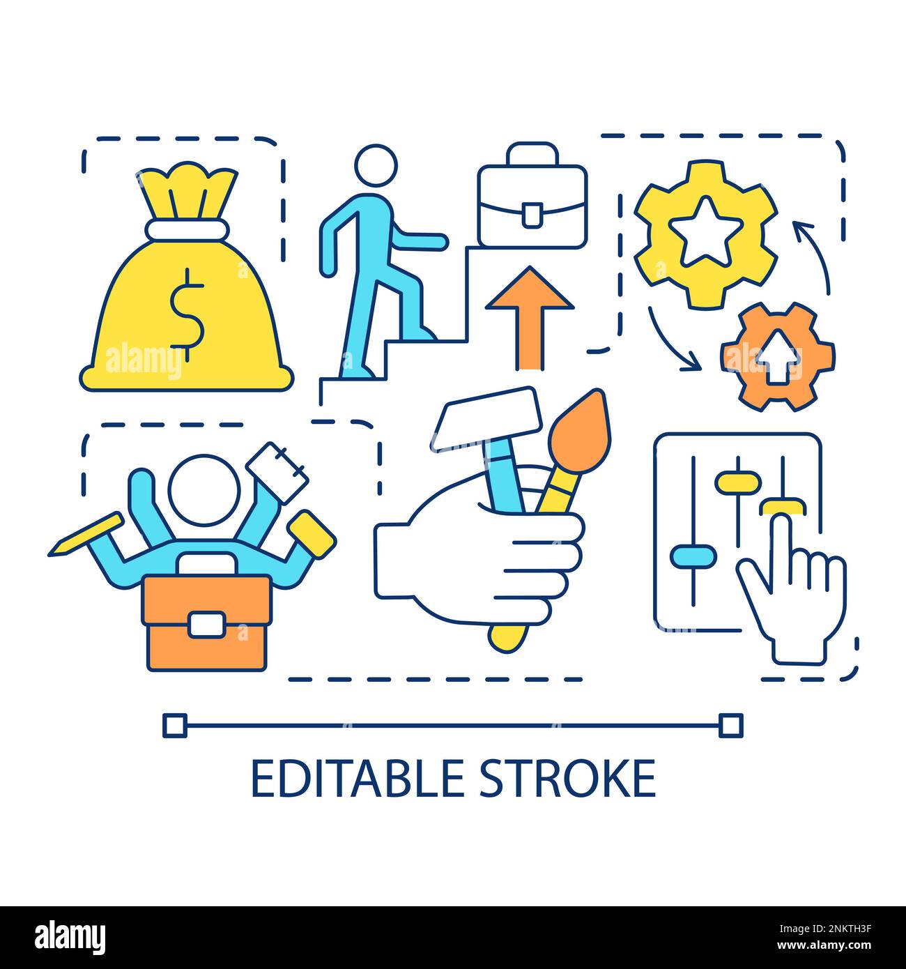 Employee skills monetization promotion concept icon Stock Vector Image ...