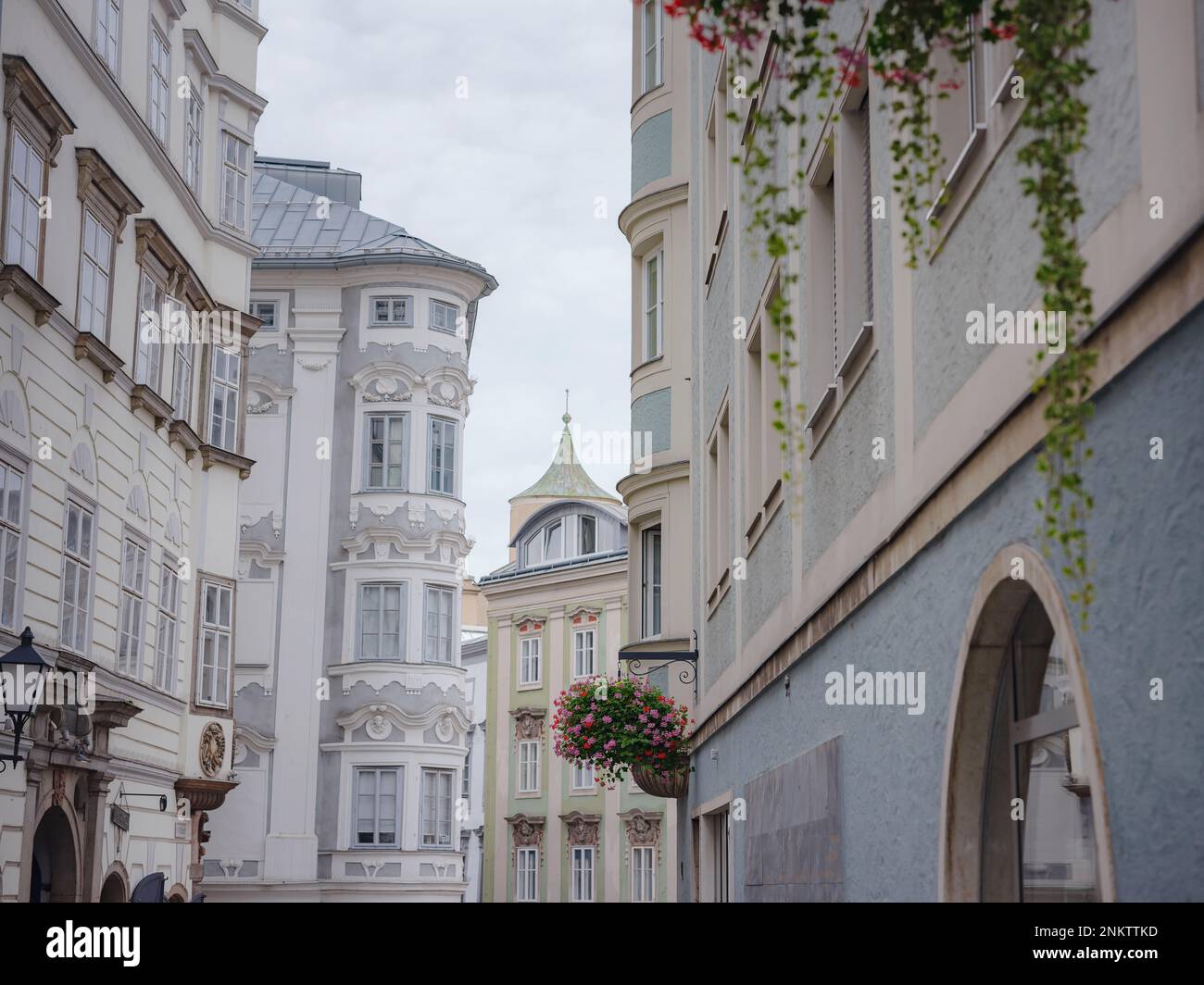 image of Linz, Austria during cloudy summer day. Linz is the third ...