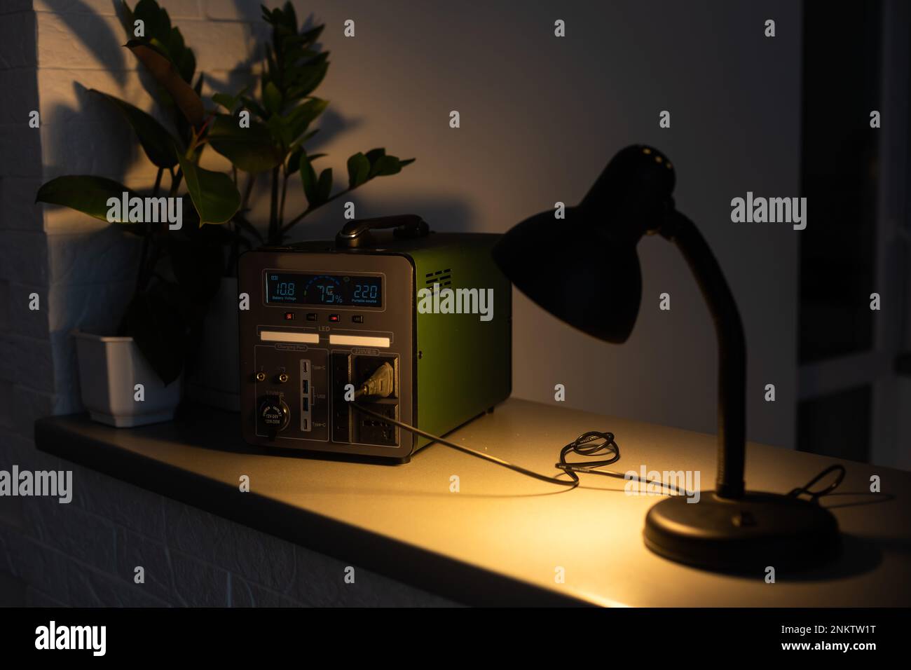 portable charging station charges gadgets Stock Photo