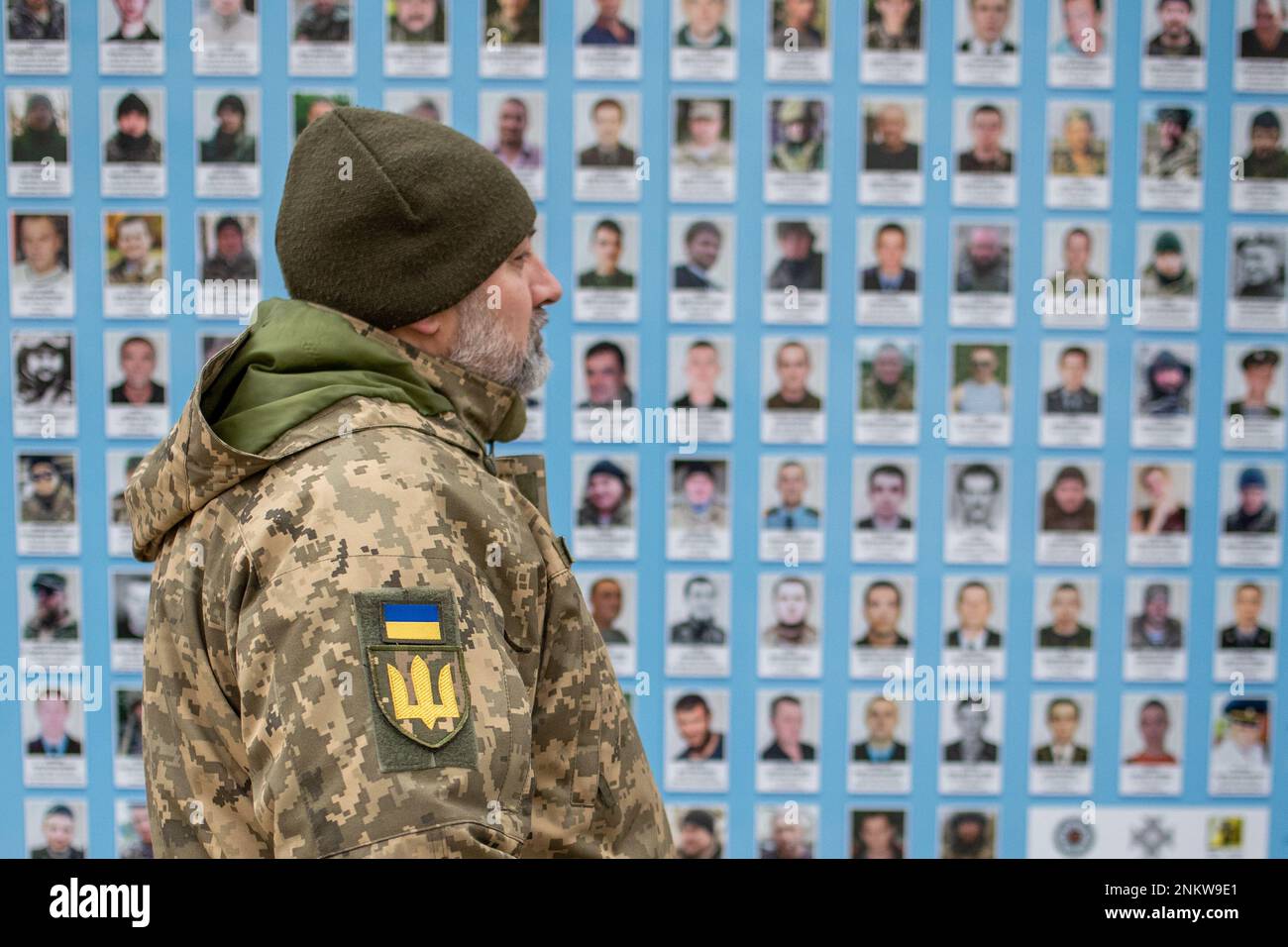 Memory wall of fallen defenders of Ukraine in Russia-Ukrainian war in ...