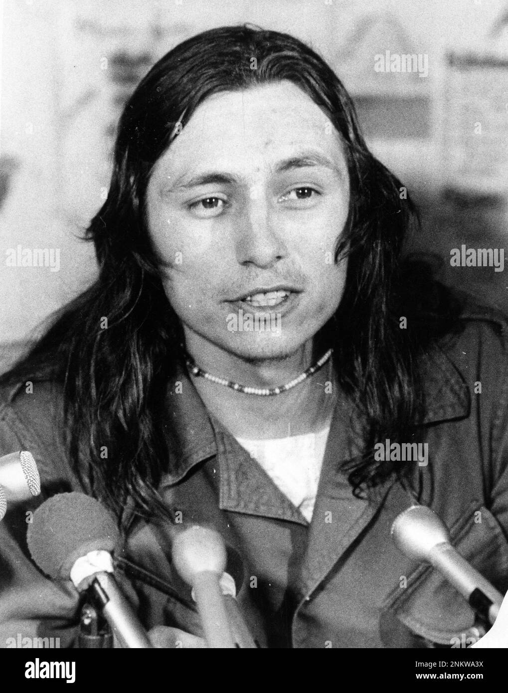 Native American activist John Trudell, one of the leaders of the Alcatraz  occupation, June11, 1971 (Dave Randolph/San Francisco Chronicle via AP  Stock Photo - Alamy