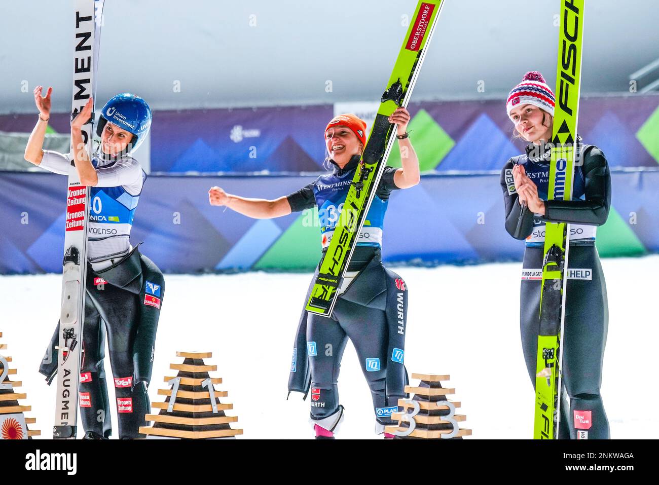 Planica, Slovenia 20230223.Silver winner Eva Pinkelnig from Austria ...