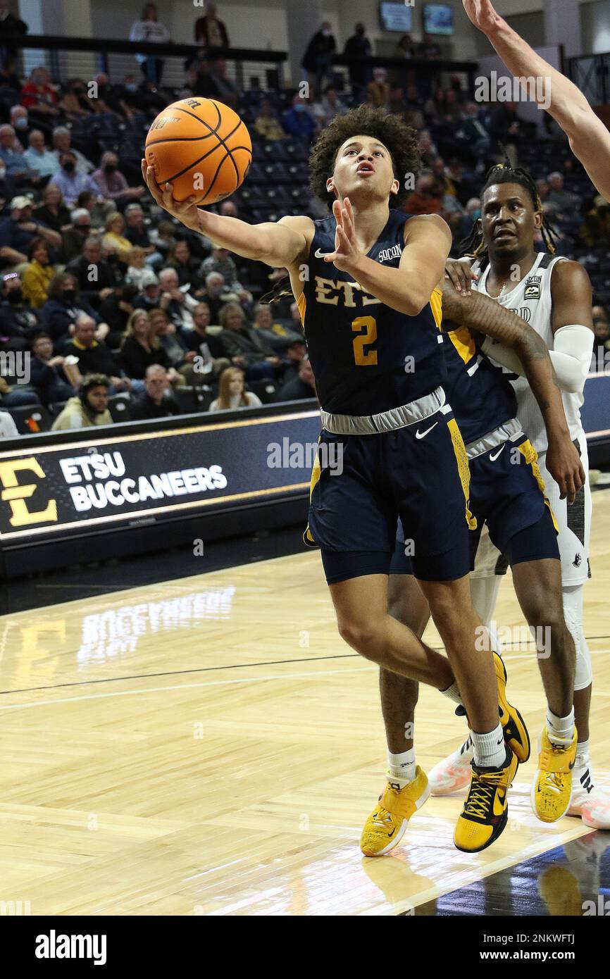 SPARTANBURG,SC FEBRUARY 05 ETSU guard Jordan King (2) during a