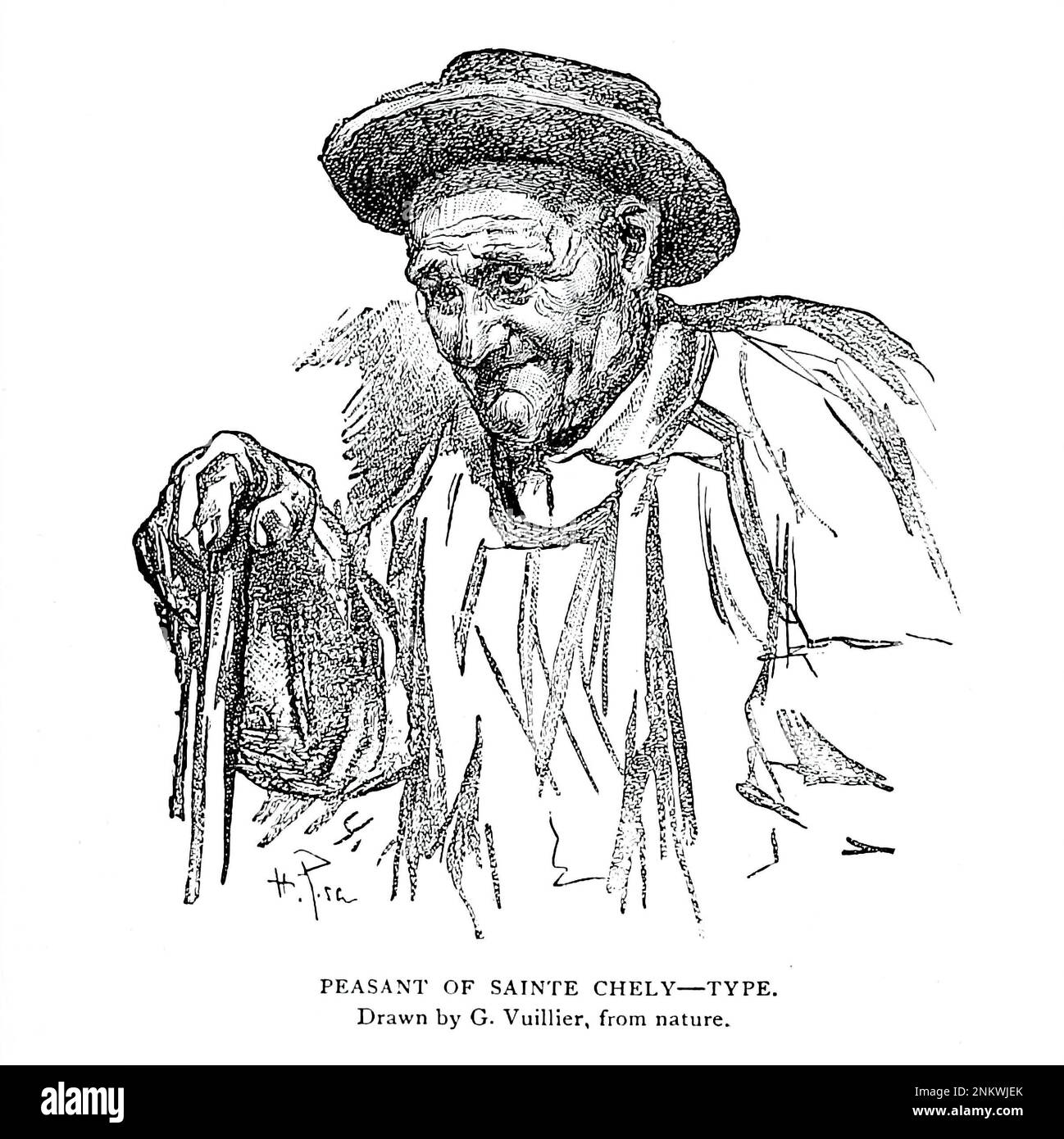 PEASANT OF SAINTE CHELY Drawn by Gaston Vuillier The Brown Races Malayo-Mongoloids Iberians and Basques from Cyclopedia universal history : embracing the most complete and recent presentation of the subject in two principal parts or divisions of more than six thousand pages by John Clark Ridpath, 1840-1900 Publication date 1895 Publisher Boston : Balch Bros. Volume 6 History of Man and Mankind Stock Photo