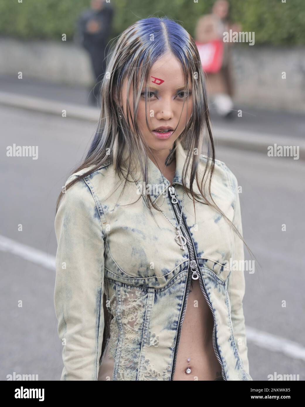 Fashion blogger street style outfit before Diesel fashion show during