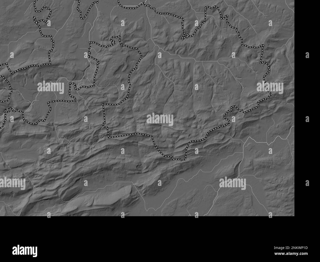 BaselLandschaft, canton of Switzerland. Bilevel elevation map with lakes and rivers Stock Photo