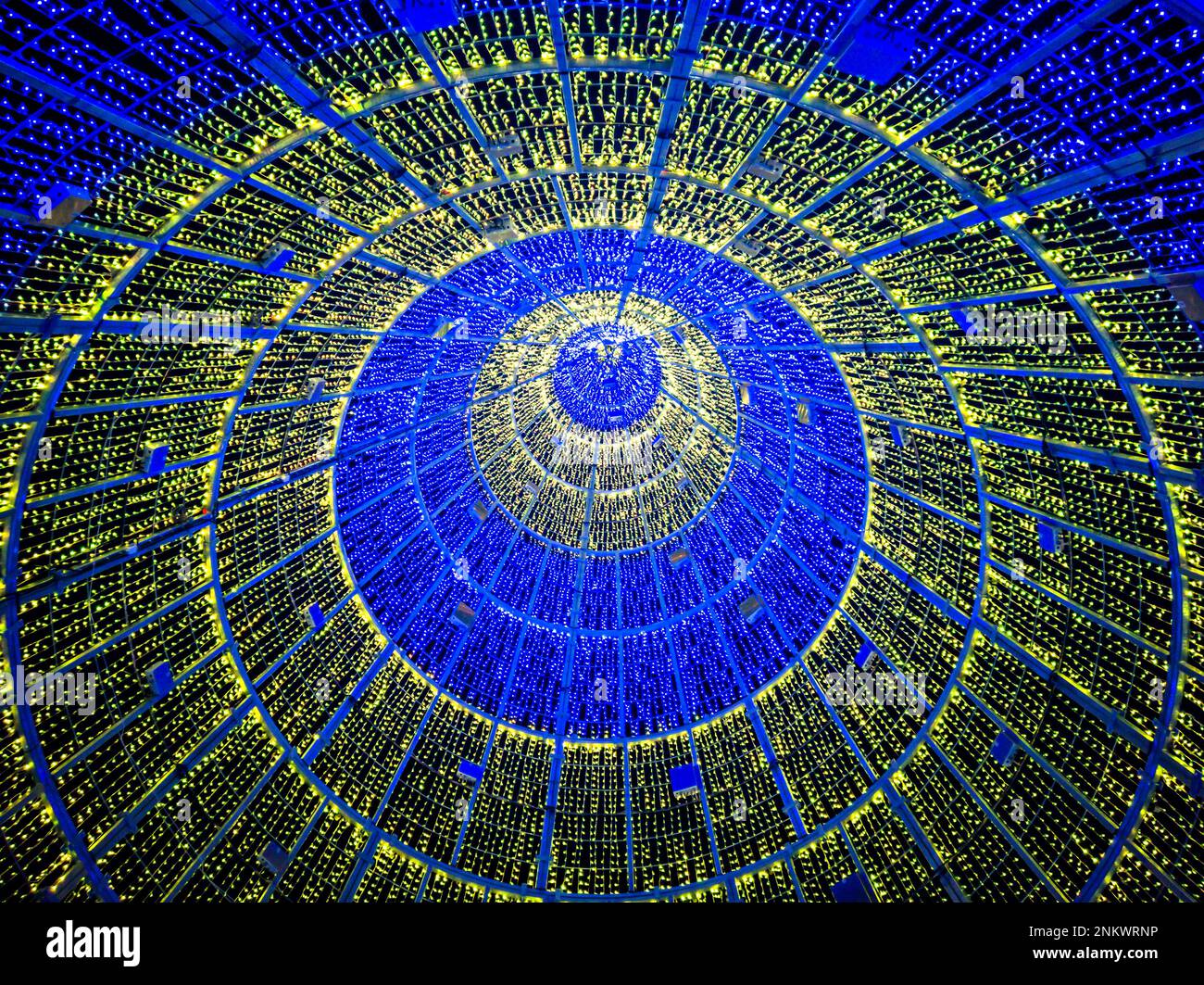 Hundreds of colored illuminated led lights Stock Photo
