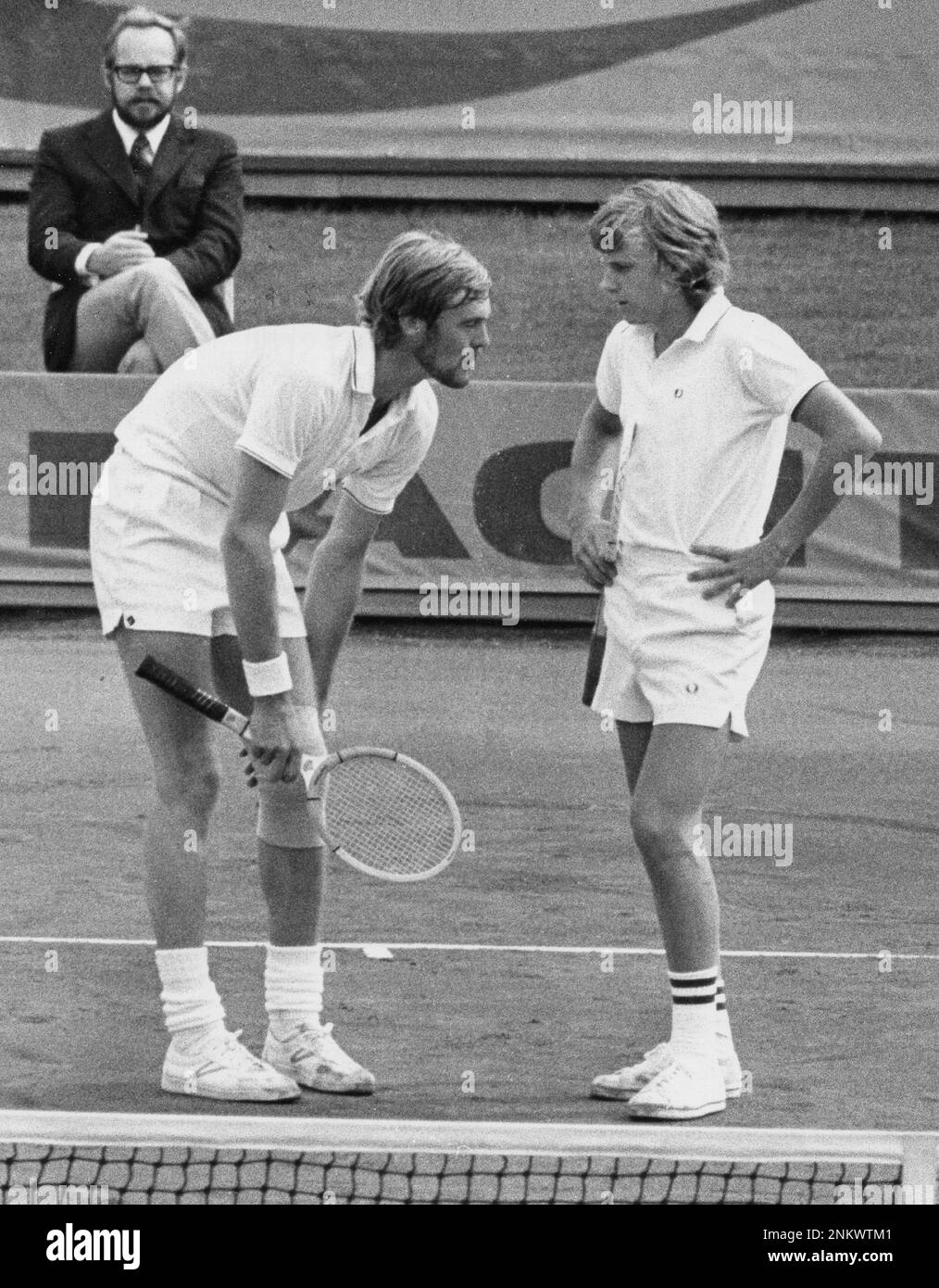 BASTAD 1972-05-06 Bjorn Borg, right, and Ove Bengtson seen in their ...