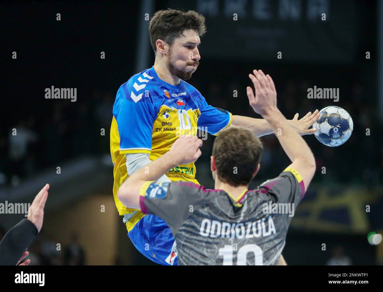 February 23, 2023, Rome, France: Alex Dujshebaev of Kielce during the EHF  Champions League Handball match between HBC Nantes and Lomza Vive Kielce on  February 23, 2023 at H Arena in Nantes,