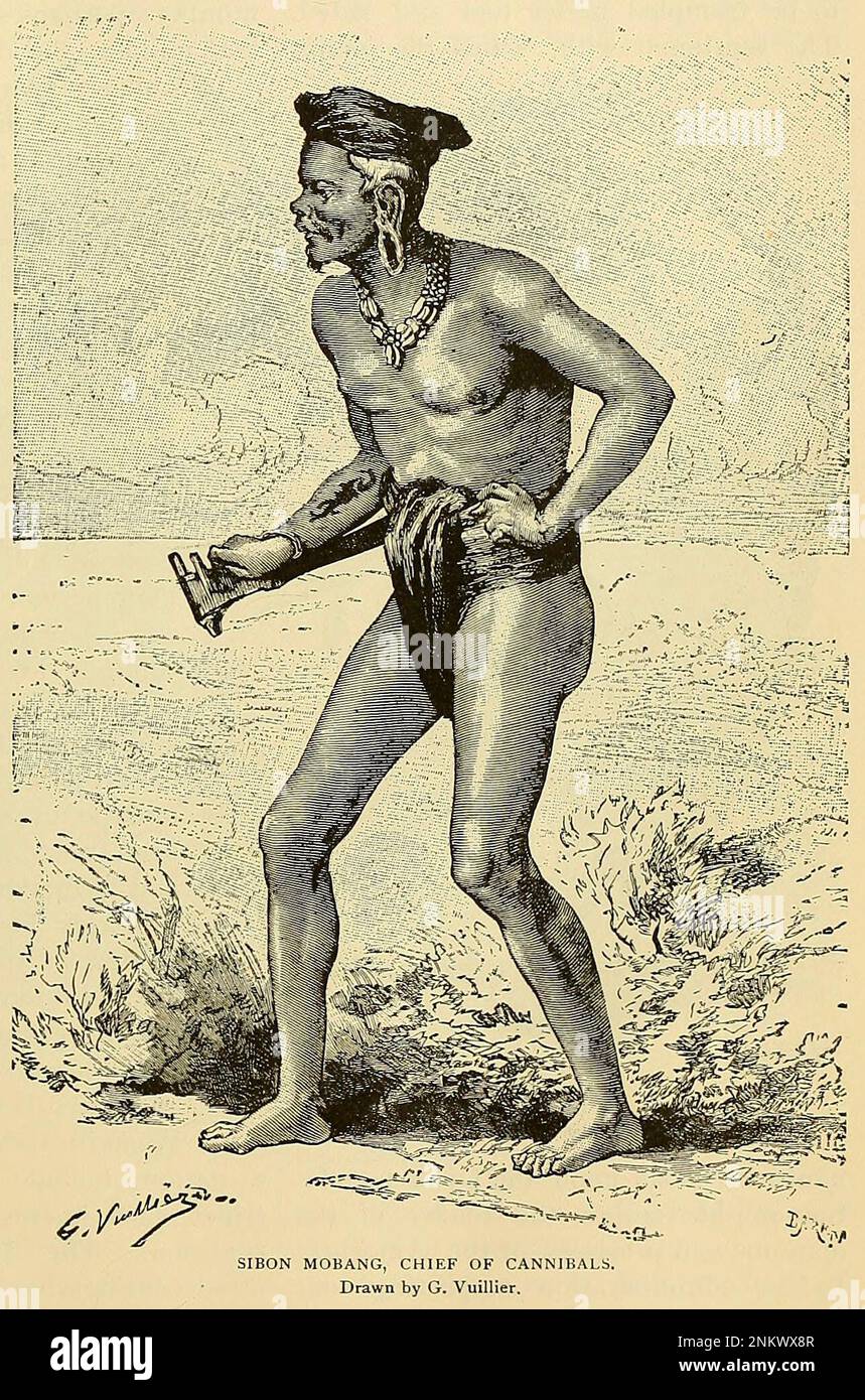 SIBON MOBANG, CHIEF OF CANNIBALS Drawn by Gaston Vuillier Chapter XXI - The Malays from Cyclopedia universal history : embracing the most complete and recent presentation of the subject in two principal parts or divisions of more than six thousand pages by John Clark Ridpath, 1840-1900 Publication date 1895 Publisher Boston : Balch Bros. Volume 6 History of Man and Mankind Stock Photo