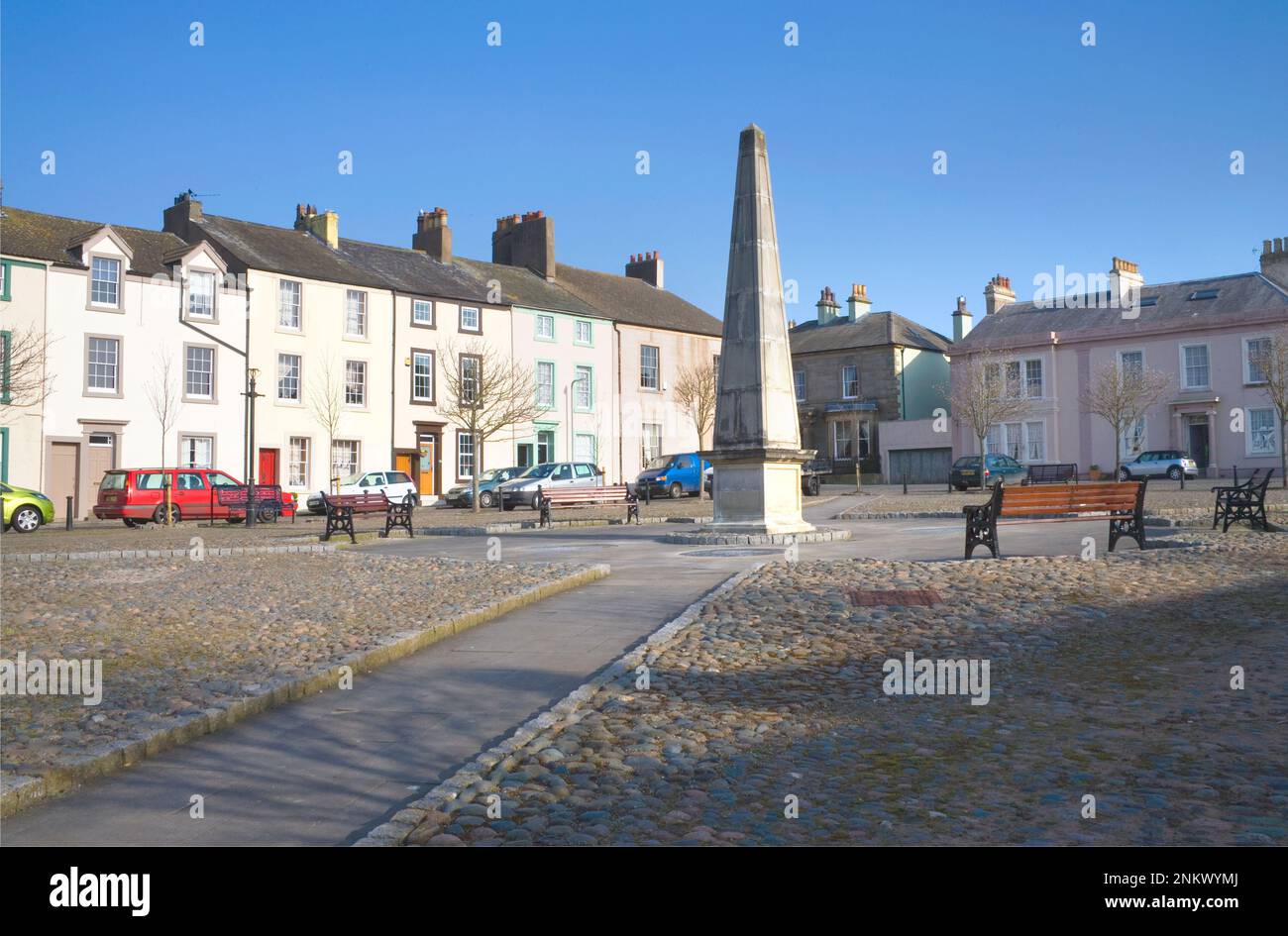 Flemming square and memorial  in maryport on the cumbria coast Stock Photo