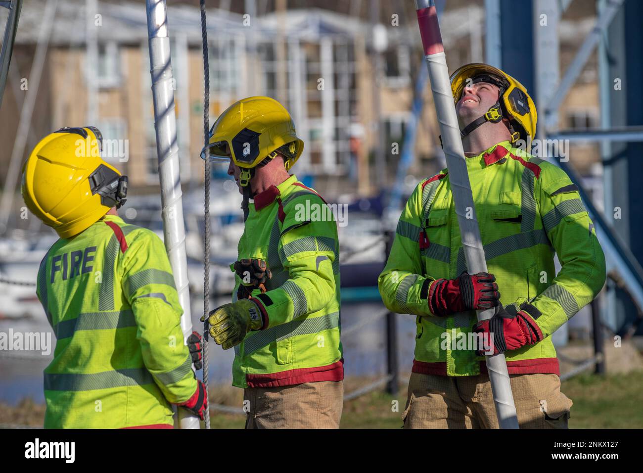 Lancashire Fire and Emergency Rescue Team on a training day at Maritime