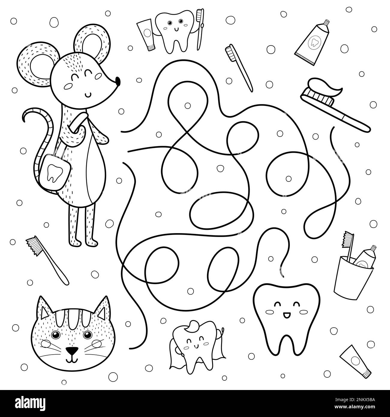 Funny Dental Maze Game For Kids Help The Cute Mouse Get To The Tooth funny-dental-maze-game-for-kids-help-the-cute-mouse-get-to-the-tooth