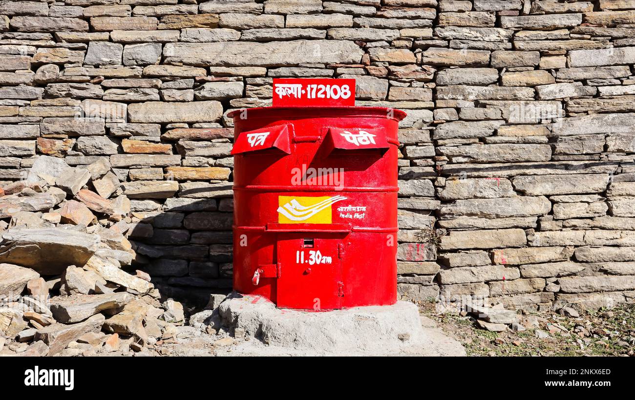 India Post Letter Box on the Top of Kalpa Village, Kinnaur, Himachal