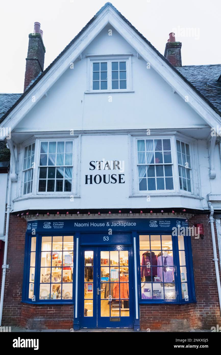 England, Dorset, Blandford Forum, Street Scene with Era Shop