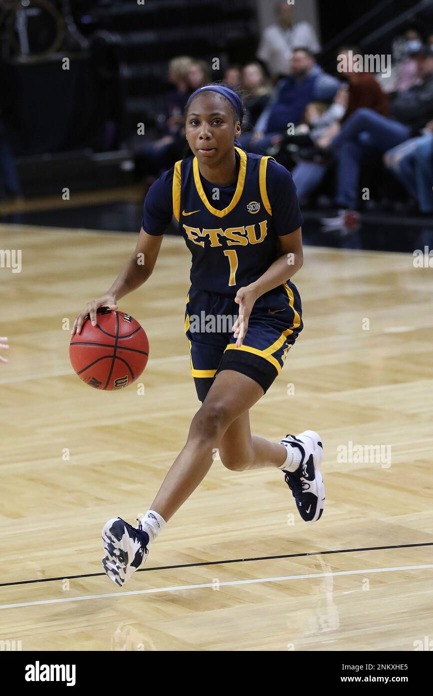 SPARTANBURG, SC JANUARY 29 ETSU guard Carly Hooks (1) during a women