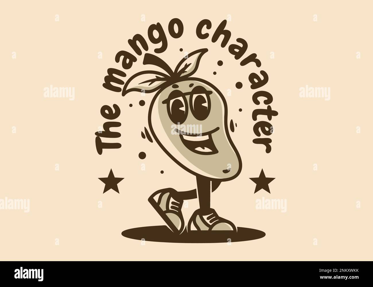 Mascot character design of walking mango fruit with happy face Stock Vector Image & Art Alamy